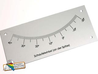 Aluminium gradenboog, schaalverdeling in bv graden of mm verdeling